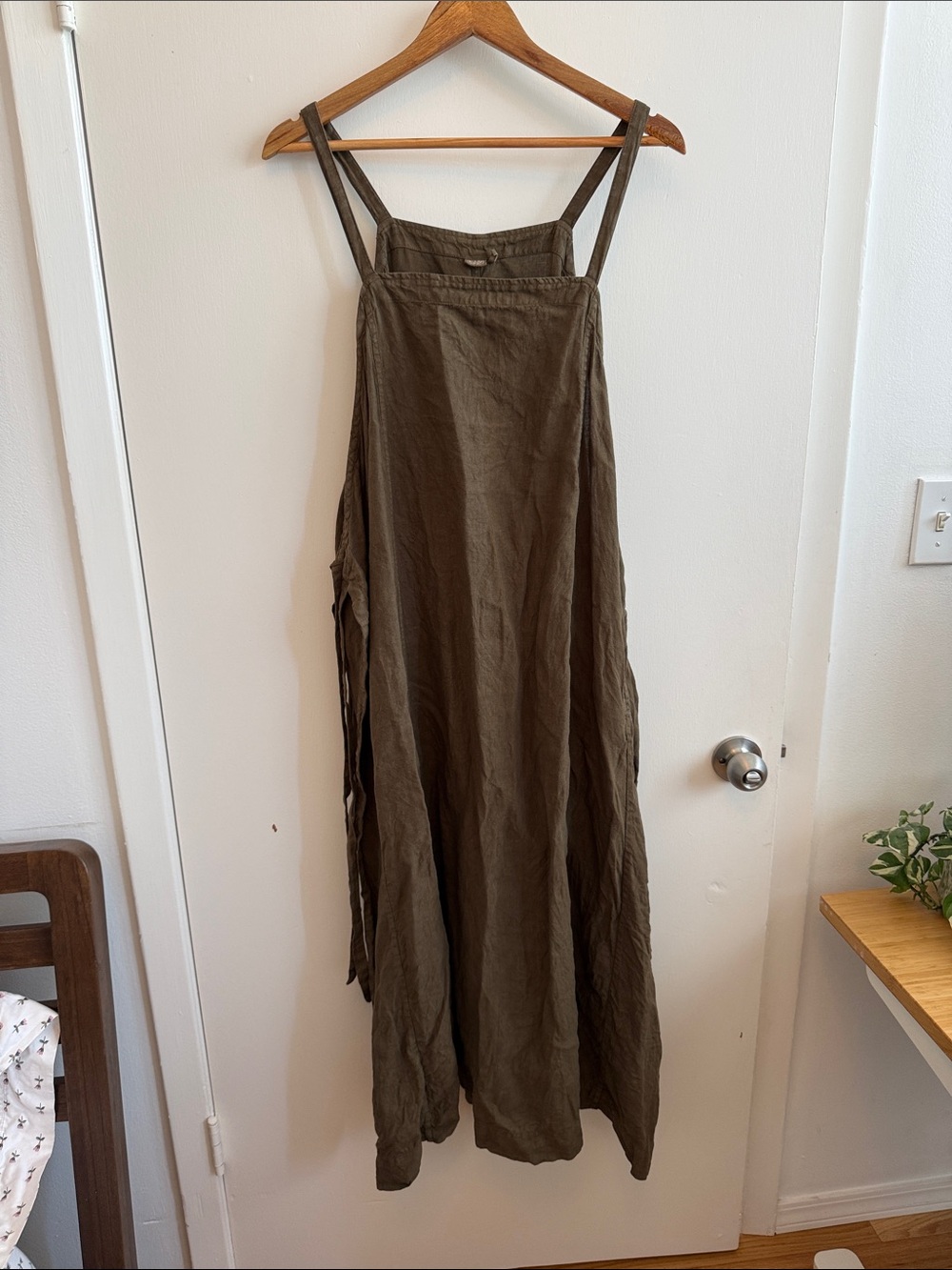 TOAST linen apron dress in pear - Medium